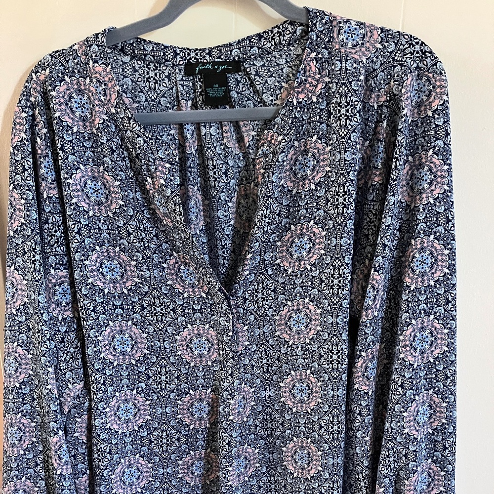 V-neck medallion blouse